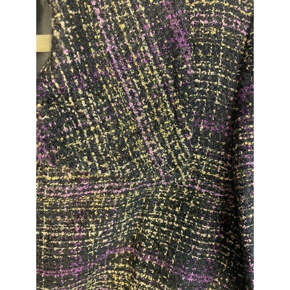 PENDLETON Plaid Blazer Women 14 Petite Black Green Lined Tweed Button Jacket EUC - Picture 4 of 9